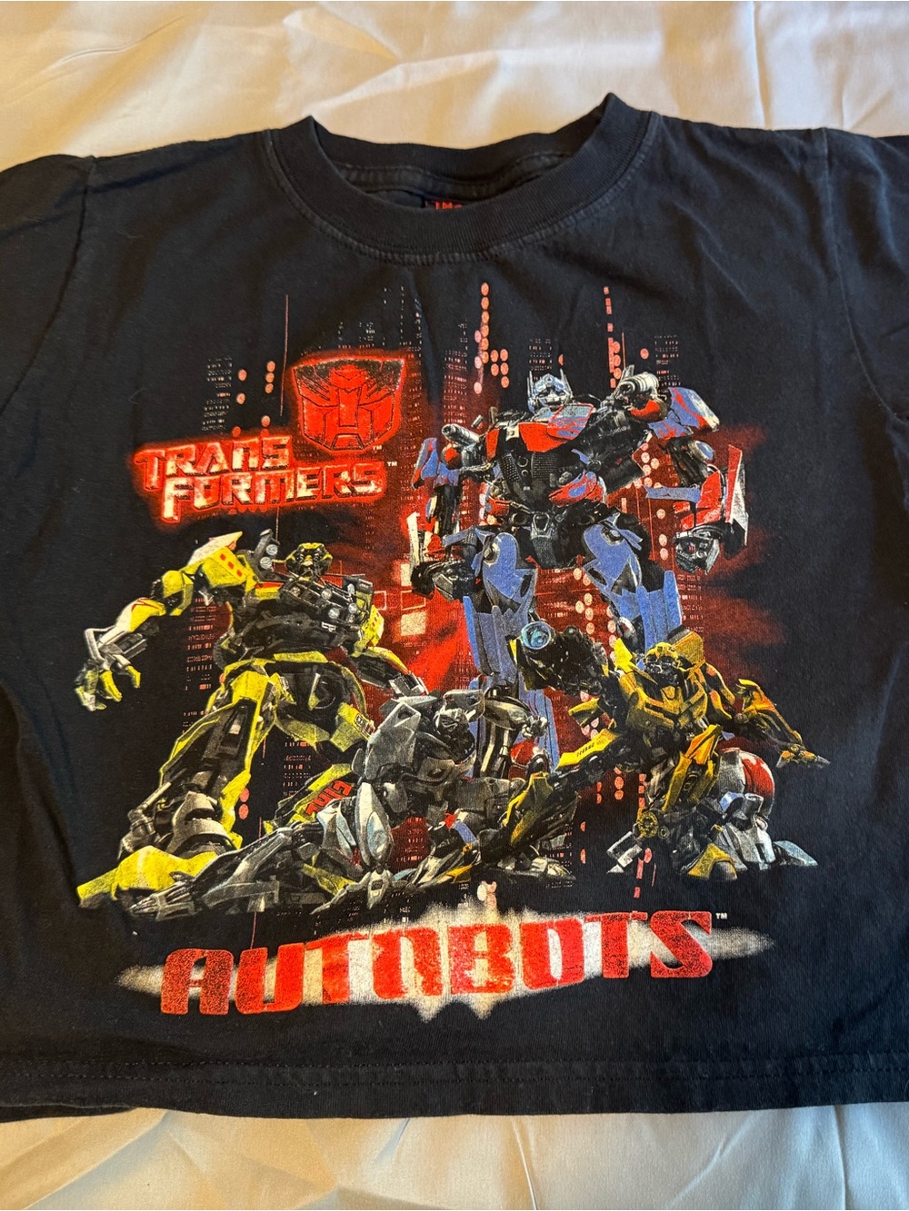 Vintage Autobot Graphic Tee for Kids - Black